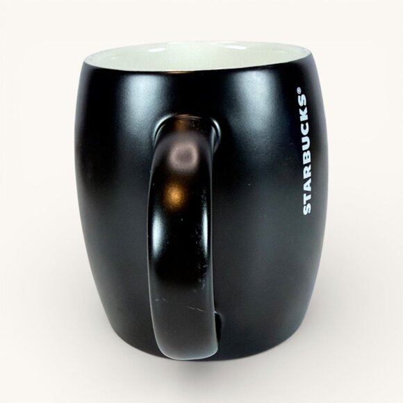 Starbucks 2011 Black & White Logo Ceramic Mug 14 Oz Coffee Collectors Item - Picture 3 of 6